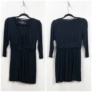 Soma Medium Womens Solid Black Quarter Sleeve Dress